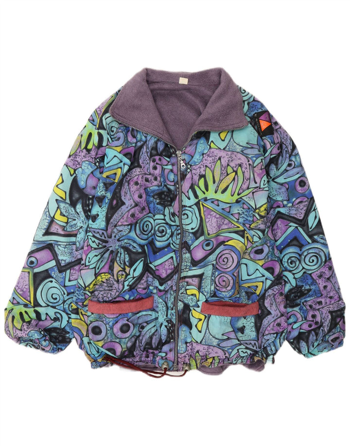 Vintage Herre Windbreaker Jacket UK 38 Medium Multicolored Geometric
