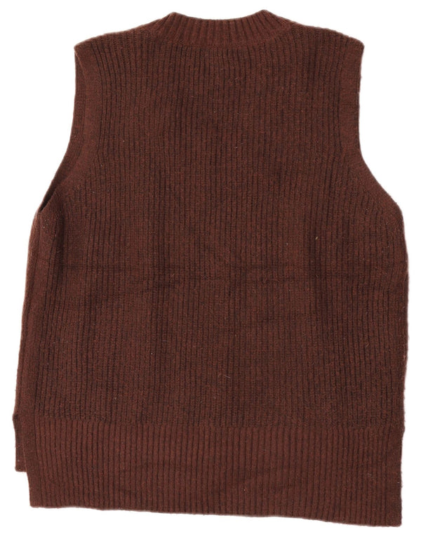 Marks & Spencer Womens Vest Tank Top UK 16 Large Brown Polyester