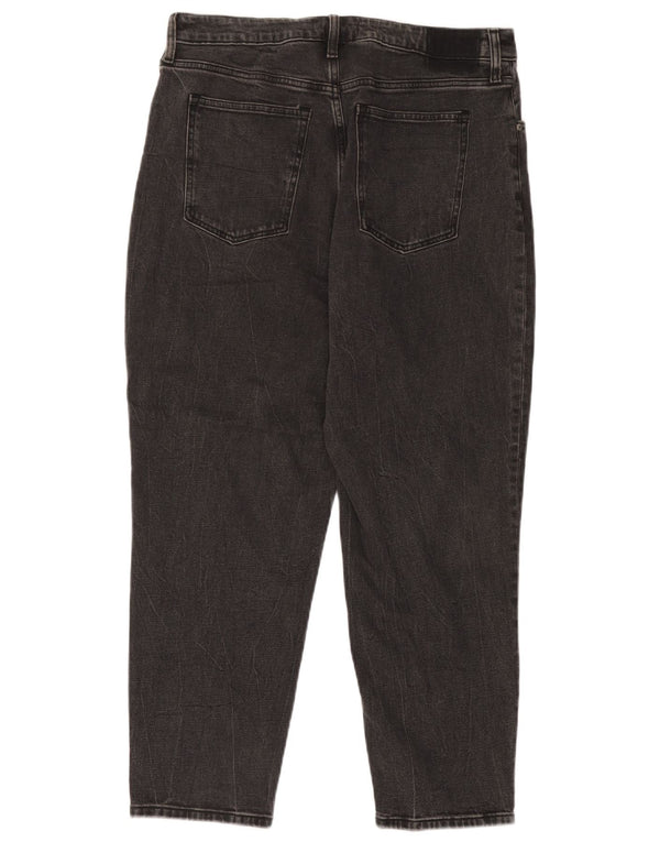 Abercrombie & Fitch Dame Mom Tapered Jeans US 14 XL W32 L27 Sort