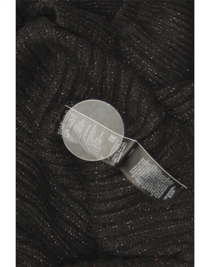 Marks & Spencer Dame Rullehals sweater UK 14 Medium Black Flecked