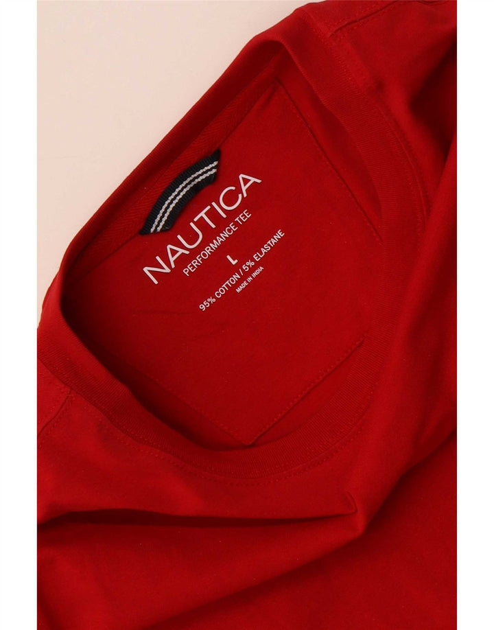 Nautica Herre T-Shirt Top Stor Rød Bomuld