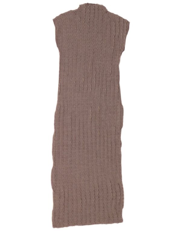 Zara Dame Maxi Ærmeløs Jumper Dress UK 12 Medium Grey