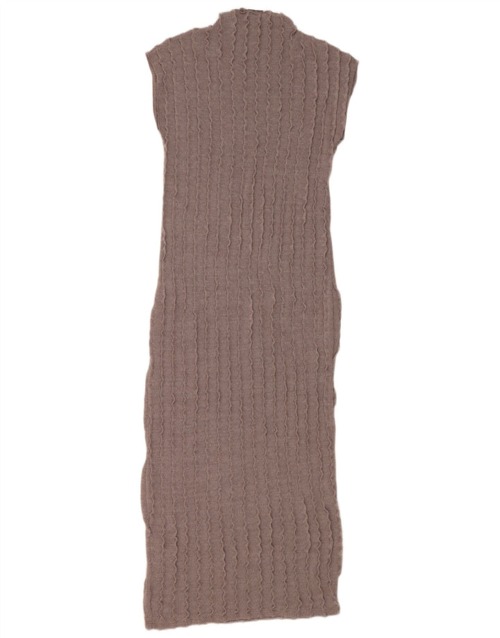 Zara Dame Maxi Ærmeløs Jumper Dress UK 12 Medium Grey