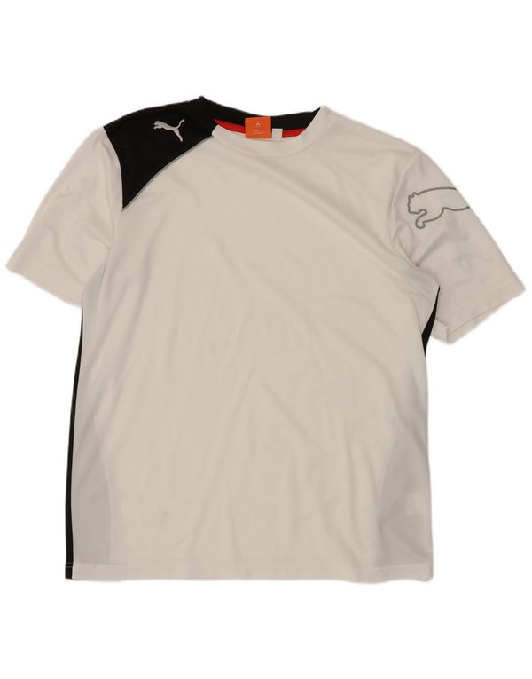 Puma Herre grafisk T-shirt Top Lille hvid Colourblock
