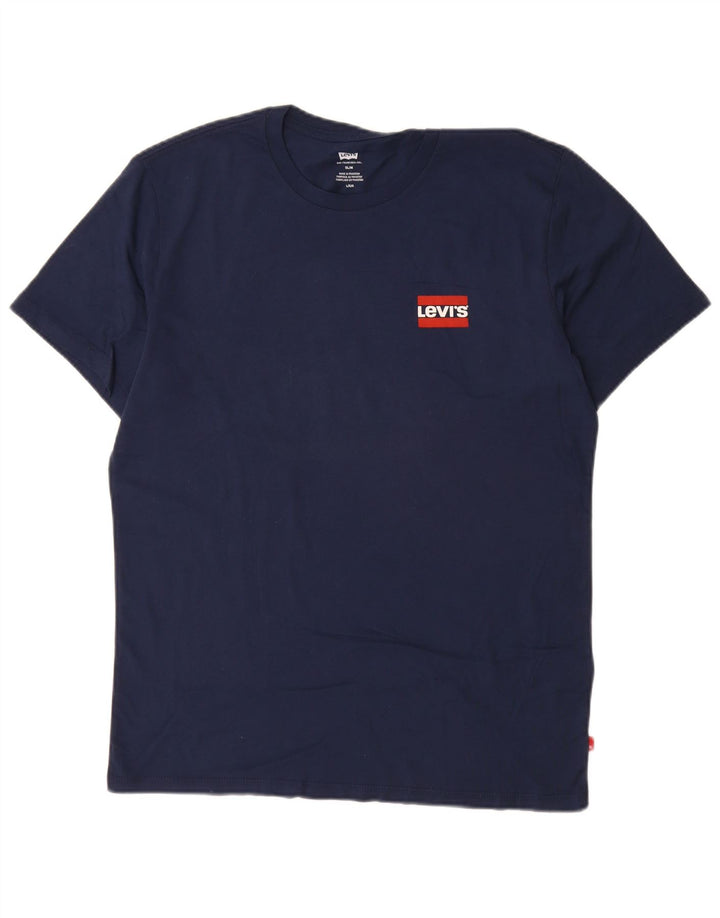 Levi's Herre Slim T-Shirt Top Stor Marineblå Bomuld