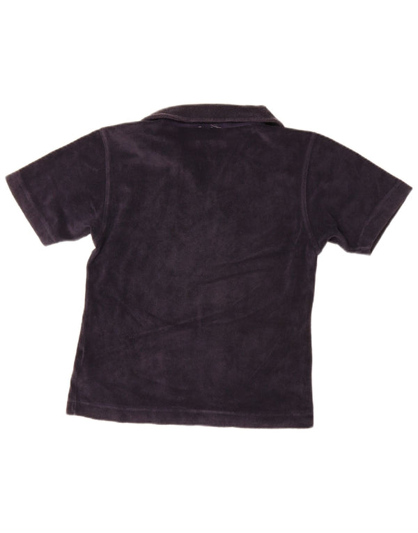 Puma Dame Velour Polo Shirt UK 10 Small Navy Blue Bomuld