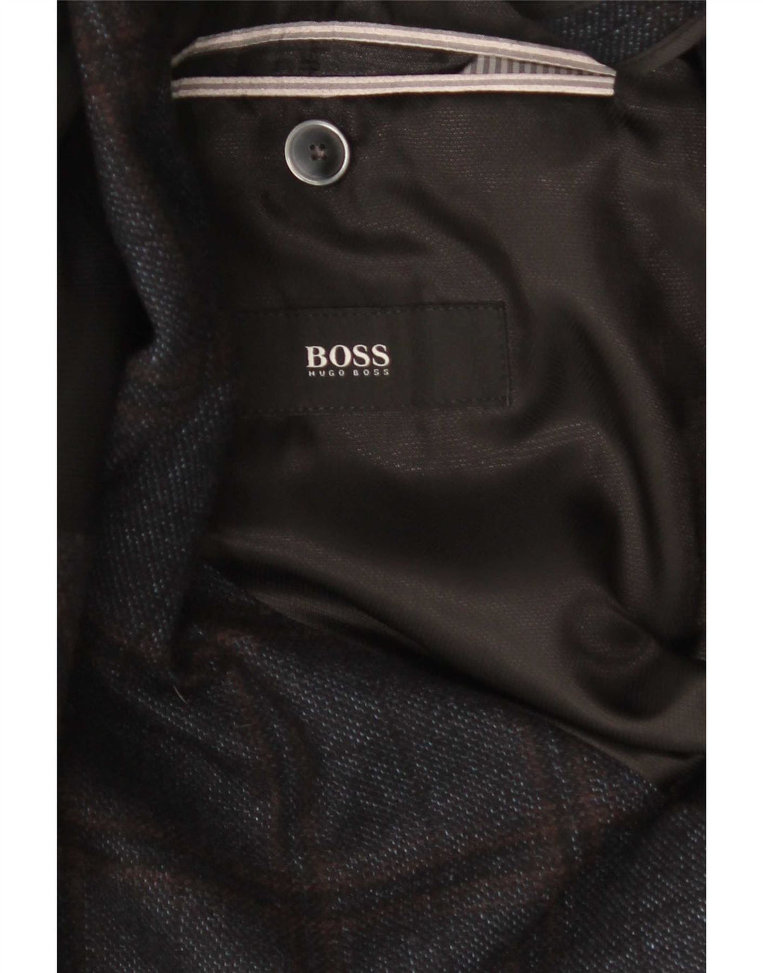 Hugo Boss Herre 2-knaps blazerjakke EU 56 3XL Marineblå ternet uld