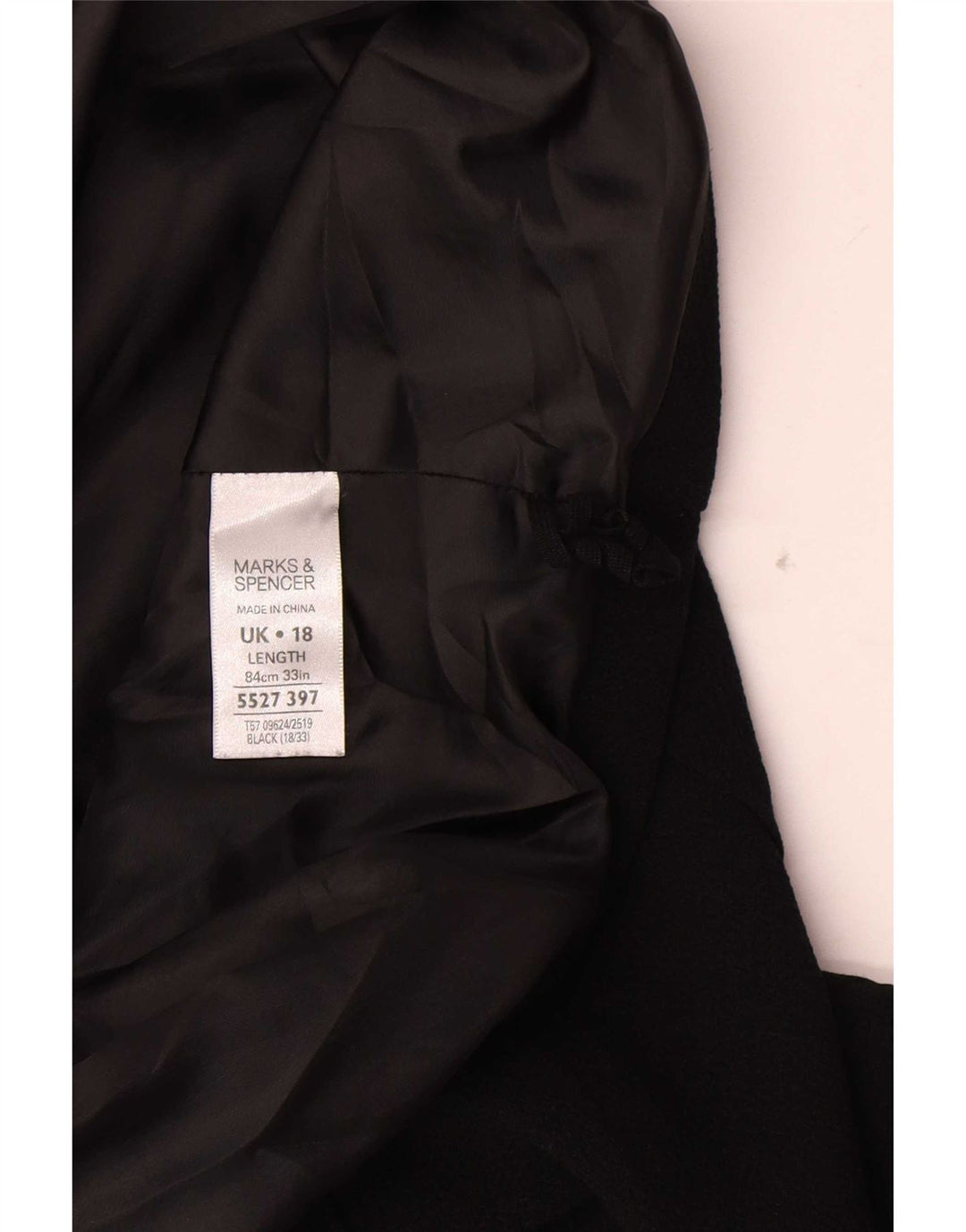 Marks & Spencer A-line nederdel til kvinder UK 18 XL W36 sort polyester