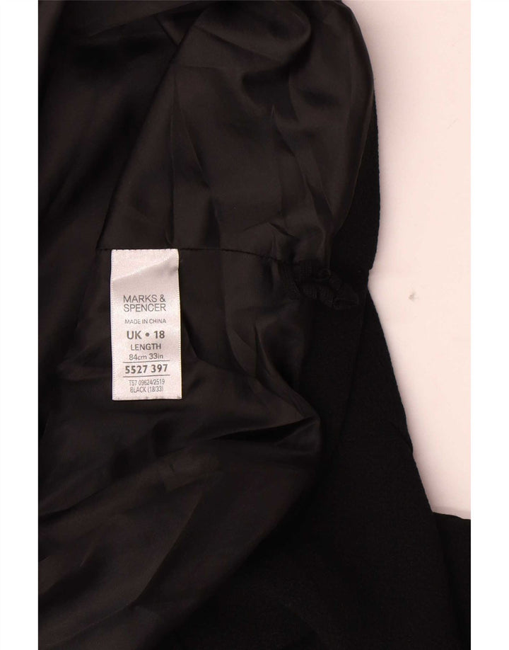 Marks & Spencer A-line nederdel til kvinder UK 18 XL W36 sort polyester