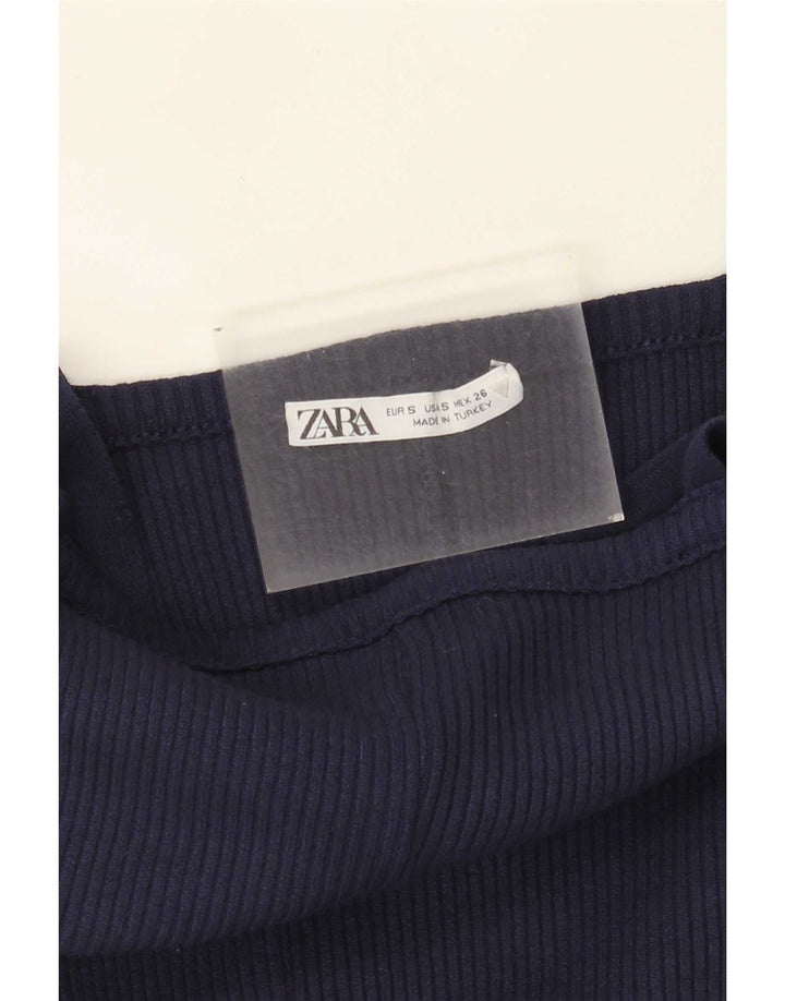 Zara Dame Ærmeløs Jumpsuit UK 10 Small Navy Blue