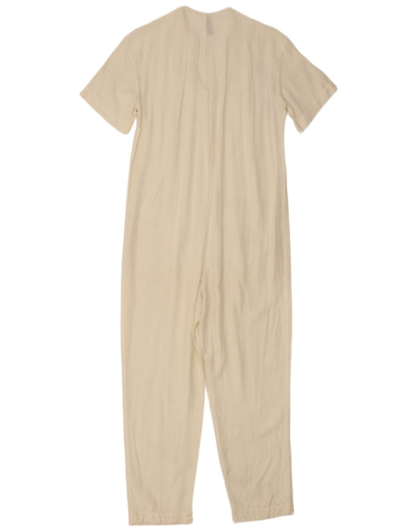 Zara Womens Trafaluc Jumpsuit UK 10 Small Off White
