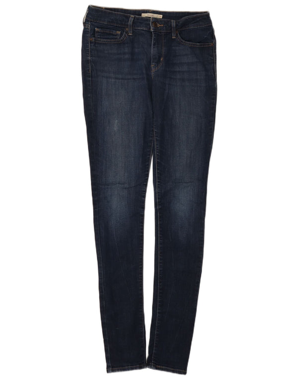 Levi's Dame 711 Skinny Jeans W28 L34 Marineblå Bomuld
