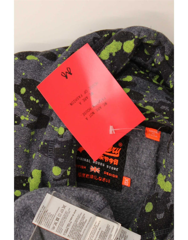 Superdry Grafisk hættetrøje til mænd XS Grå Camouflage Bomuld Sports