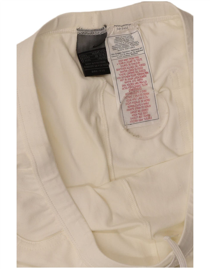 Nike Flare træningsdragtsbukser til kvinder UK 14/16 Large Off White Nylon