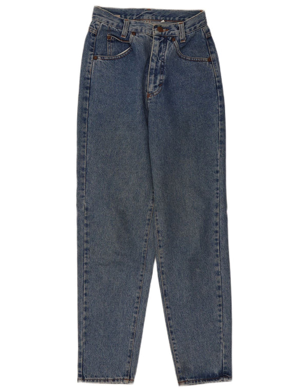 Benetton Womens High Waist Tapered Jeans IT 40 Small W26 L30 Blue Cotton