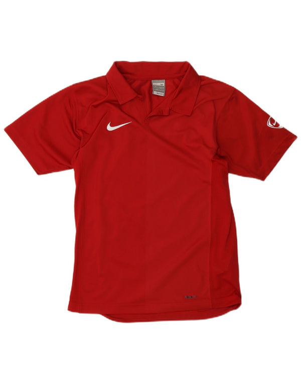 NIKE drenge poloshirt 10-11 år medium rød polyester
