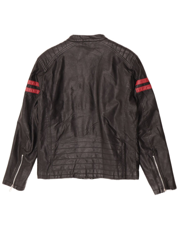 Zara Herre Biker Jacket UK 38 Medium Sort Stribet
