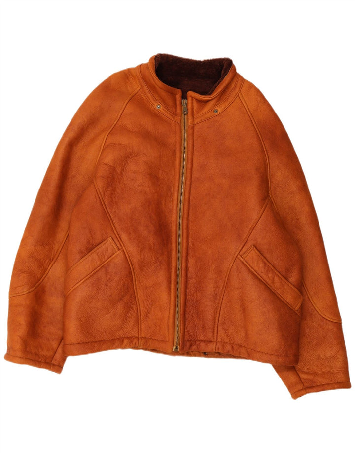 Vintage Dame Shearling Jacket UK 12 Medium Brown