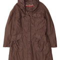 BETTY BARCLAY Womens Overcoat UK 14 Large Brown Cotton