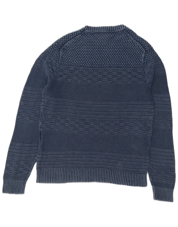 Tommy Hilfiger Herre Crew Neck Jumper Sweater 2XL Blå Geometrisk Linned
