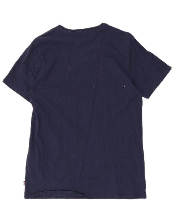 Levi's Herre grafisk T-shirt Top Medium Navyblå Bomuld