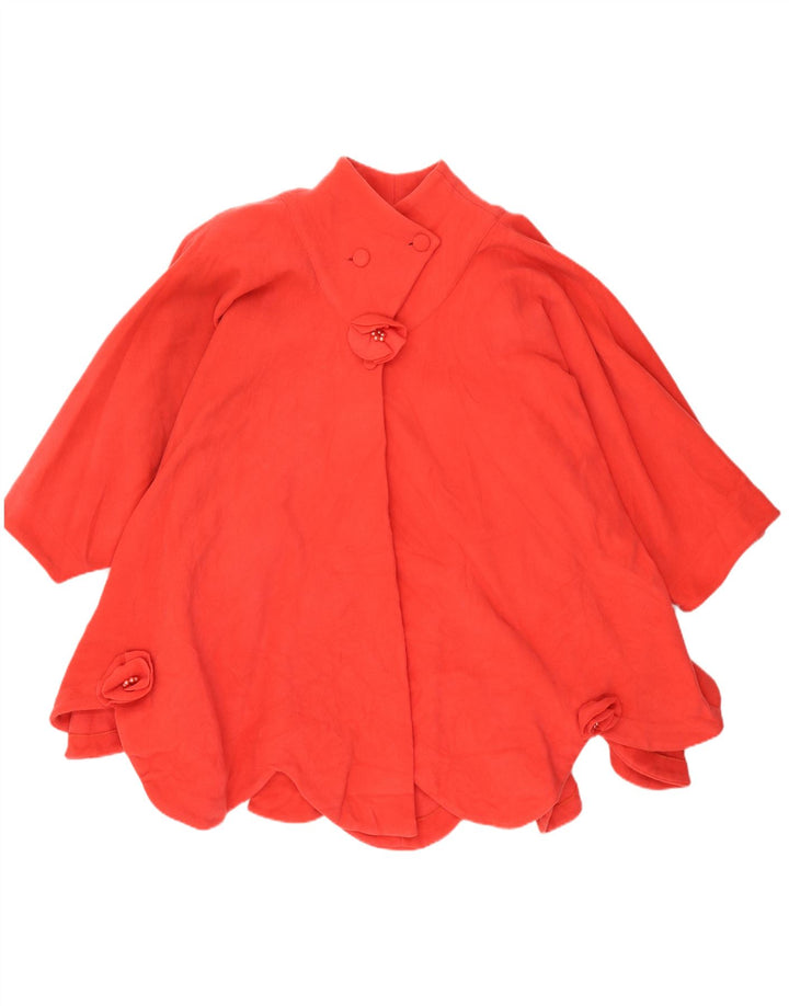 Vintage Dame Poncho Coat UK 20 2XL Rød