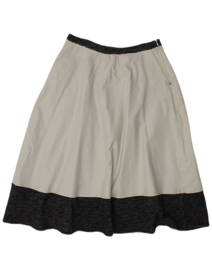 VINTAGE A-line nederdel til kvinder Small W26 Off White Colourblock