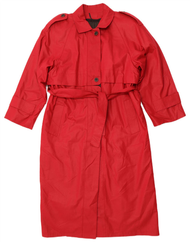 LONDON FOG Oversized Trench Coat til kvinder US 4 Small Pink Polyester