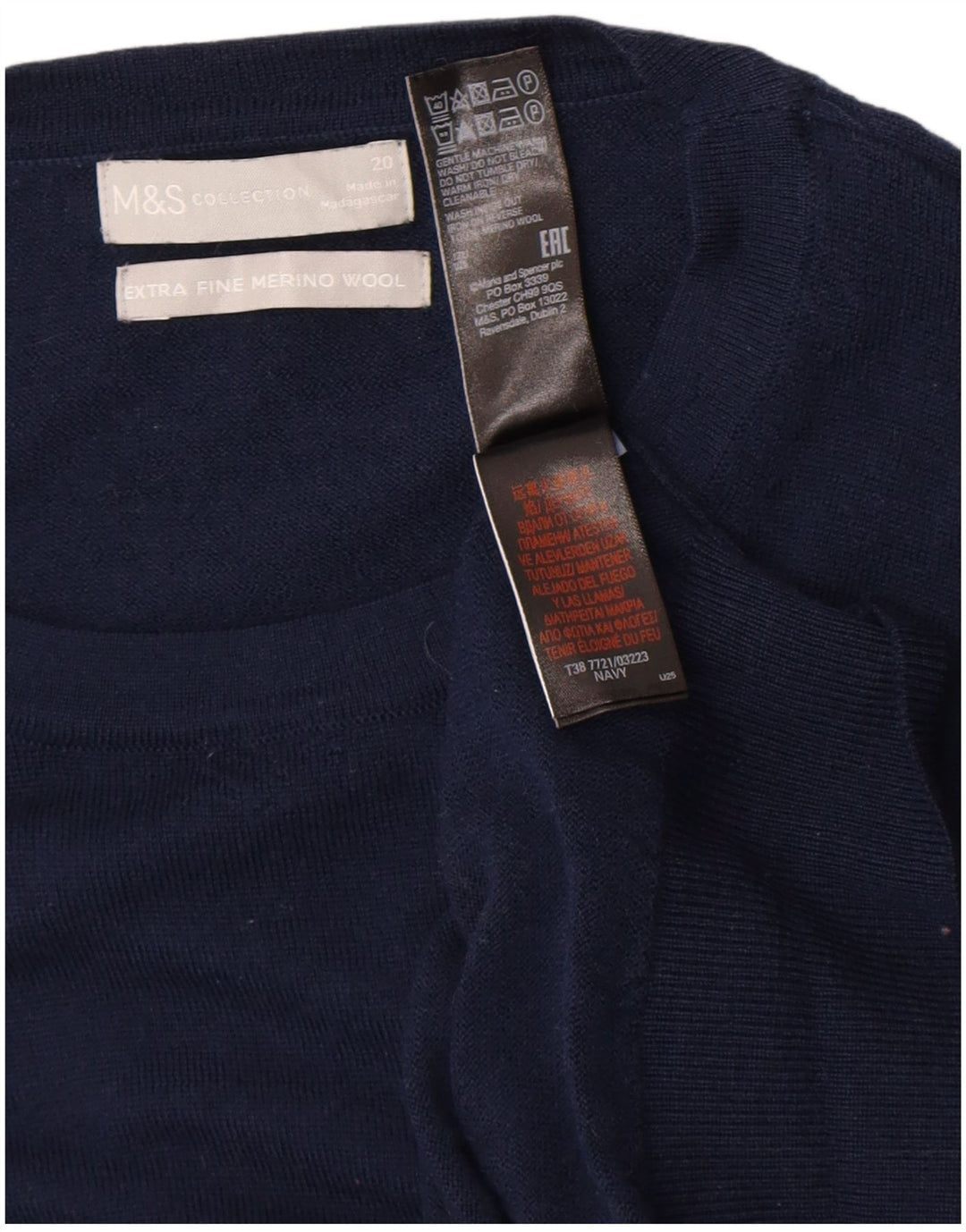 Marks & Spencer Dame sweater med rund hals DK 20 2XL Navy Blue