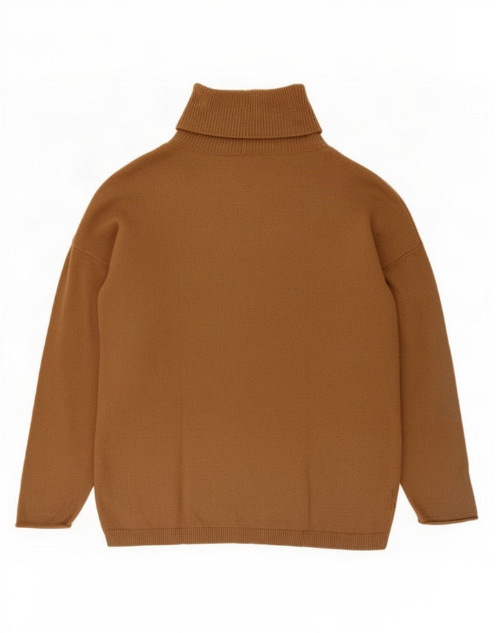 Massimo Dutti Dame Roll Neck Jumper Sweater UK 14 Medium Brown Viscose