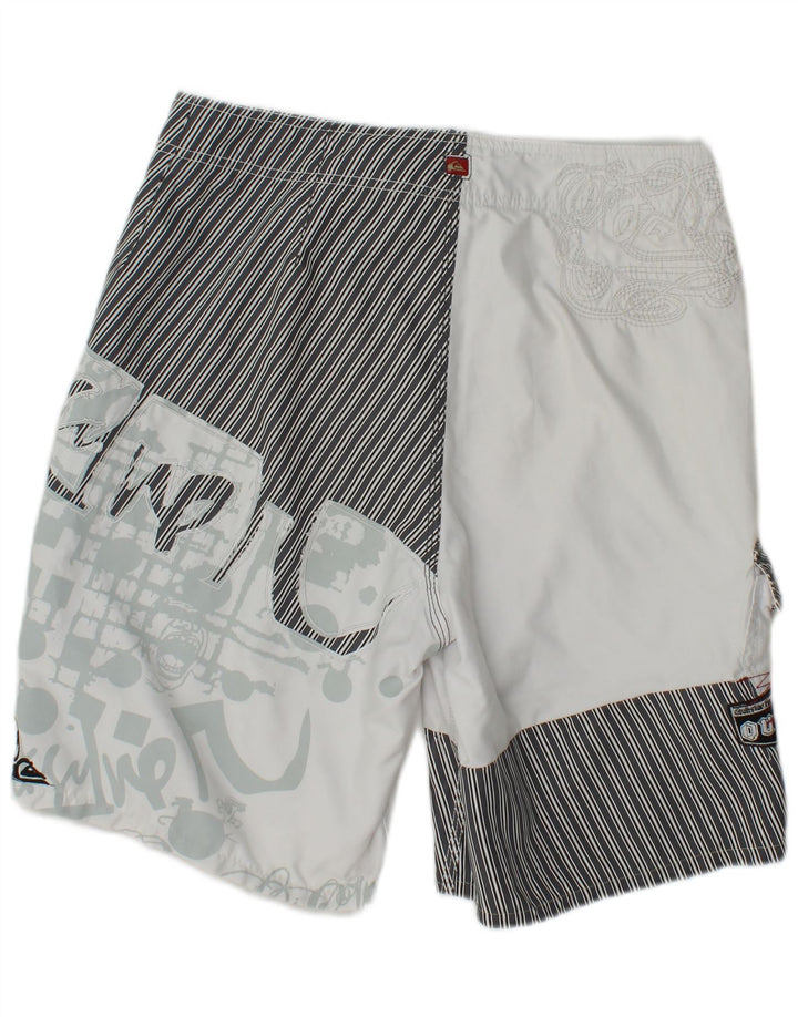 Quiksilver Herre grafiske svømmeshorts Medium hvid stribet polyester