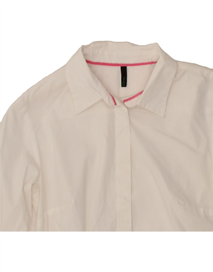 BENETTON Womens Shirt UK 8 Small White Vintage Benetton and Second-Hand Benetton from Messina Hembry 