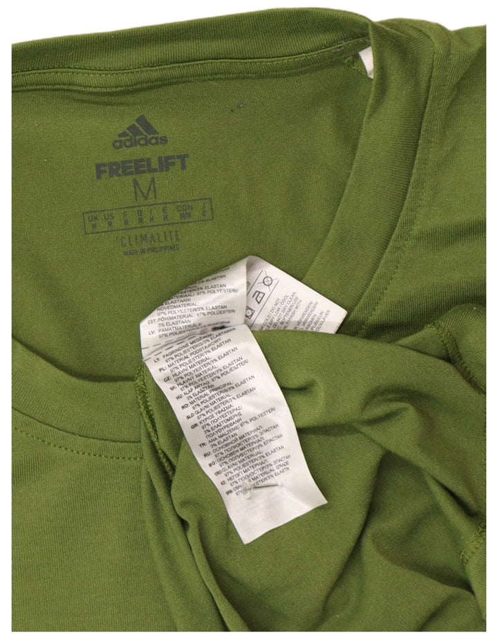 Adidas Herre Climalite T-Shirt Top Medium Grøn Polyester