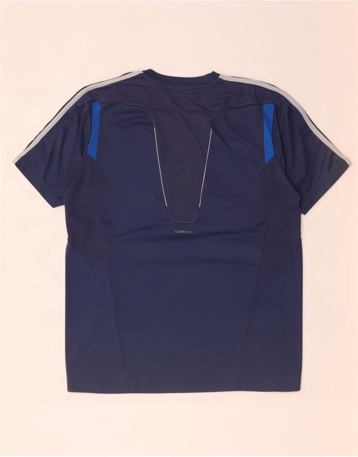 Adidas Herre Climacool T-Shirt Top Stor Marineblå Colourblock Polyester