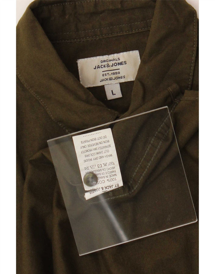 Jack & Jones Herreskjorte Stor Khaki Bomuld