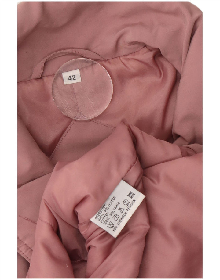 Vintage Dame Oversized Windbreaker Coat EU 42 Large Pink Polyester