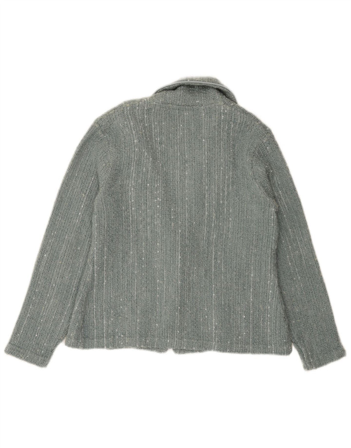 MONSOON Womens 2 Button Blazer Jacket UK 16 Large Blue Pinstripe Acrylic