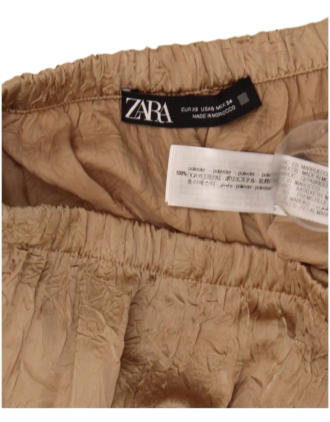 Zara Dame Cullotes Bukser XS W24 L31 Beige Polyester