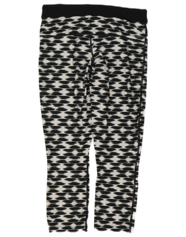 Nike Dame Dri Fit Capri Leggings UK 10 Small Black Geometric