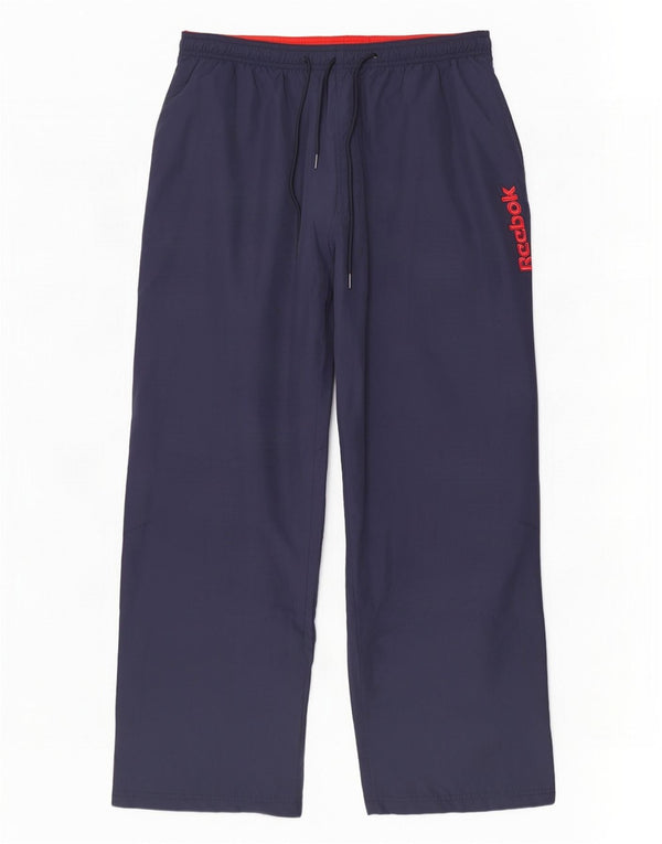 Reebok Herre grafiske træningsdragt Bukser Large Navy Blue Colourblock