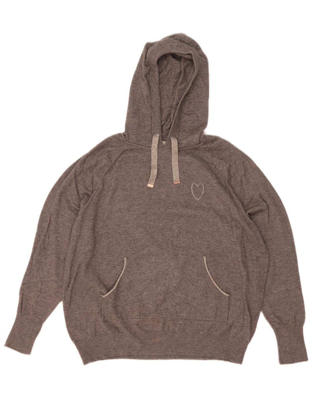 Oasis Dame Hættetrøje UK 14 Medium Grey Flecked Viscose