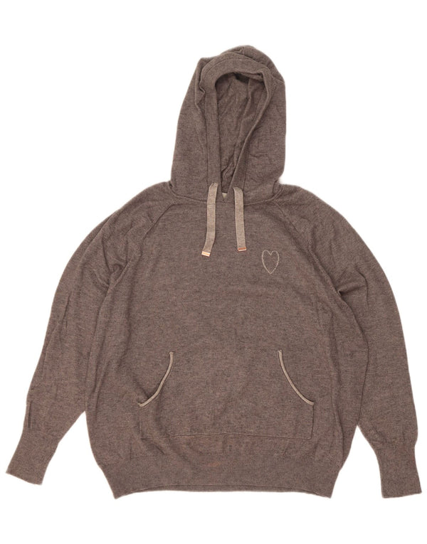 Oasis Dame Hættetrøje UK 14 Medium Grey Flecked Viscose