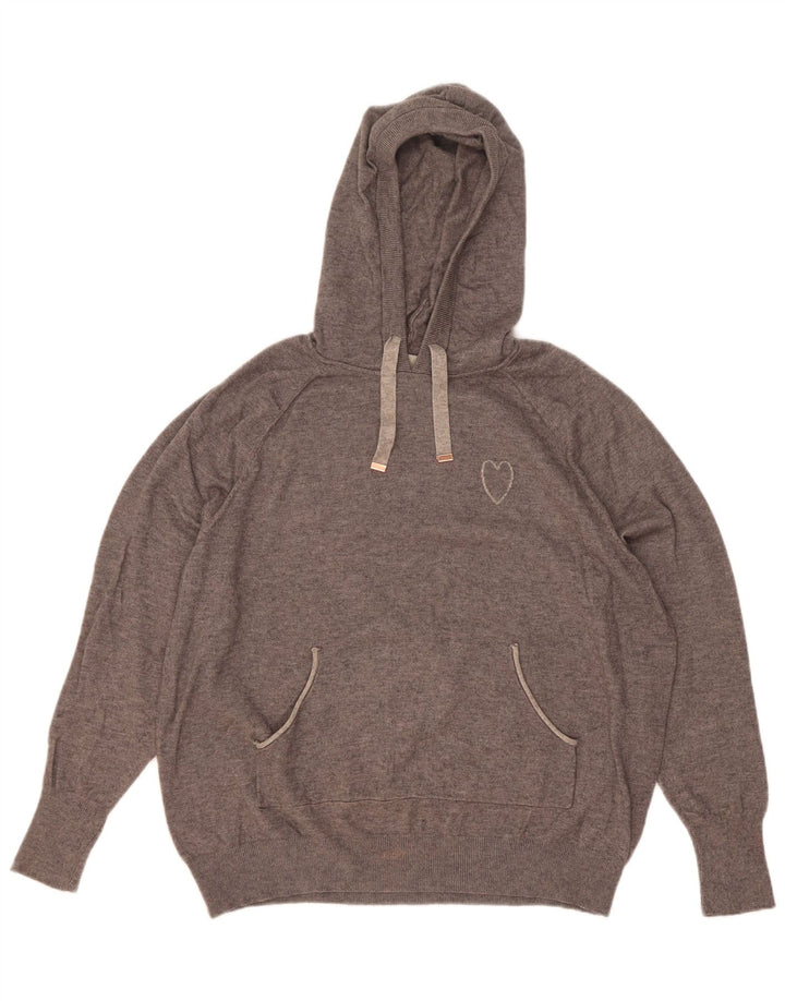 Oasis Dame Hættetrøje UK 14 Medium Grey Flecked Viscose