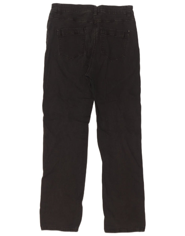 M&Co Dame Højtaljede Lige Jeans UK 12 Medium W30 L30 Sort