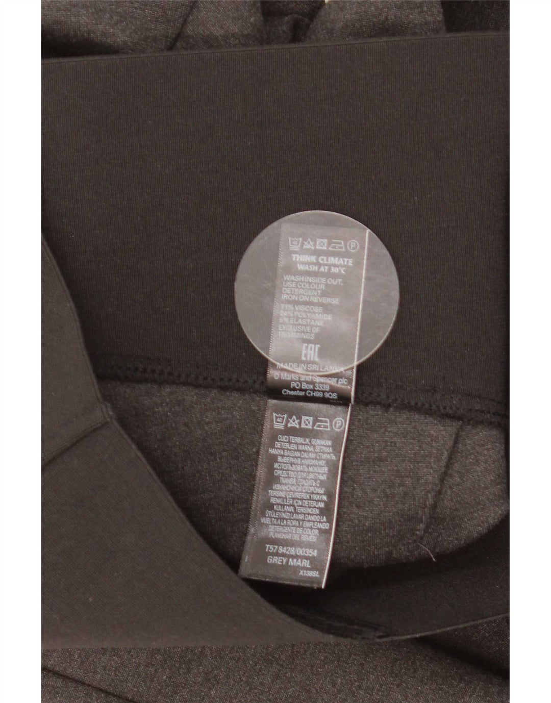Marks & Spencer Dame Leggings UK 18 XL Grå Colourblock Viscose