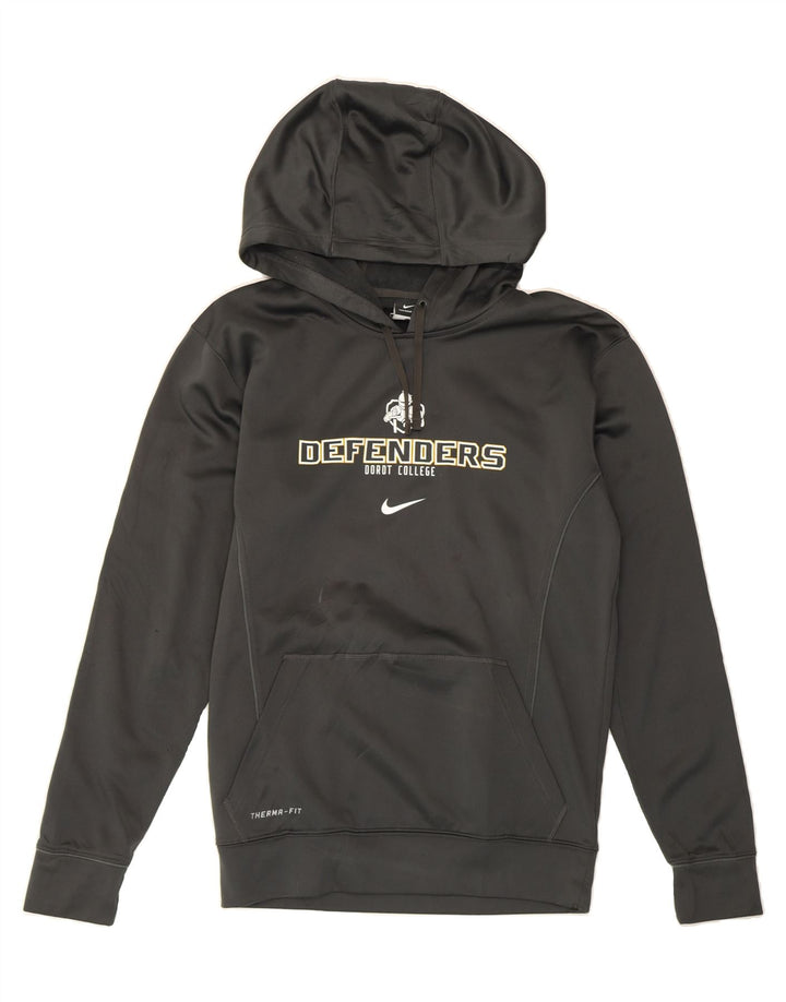 NIKE Mens Therma-Fit Graphic Hoodie Jumper Small Grey Polyester Vintage Nike and Second-Hand Nike from Messina Hembry 