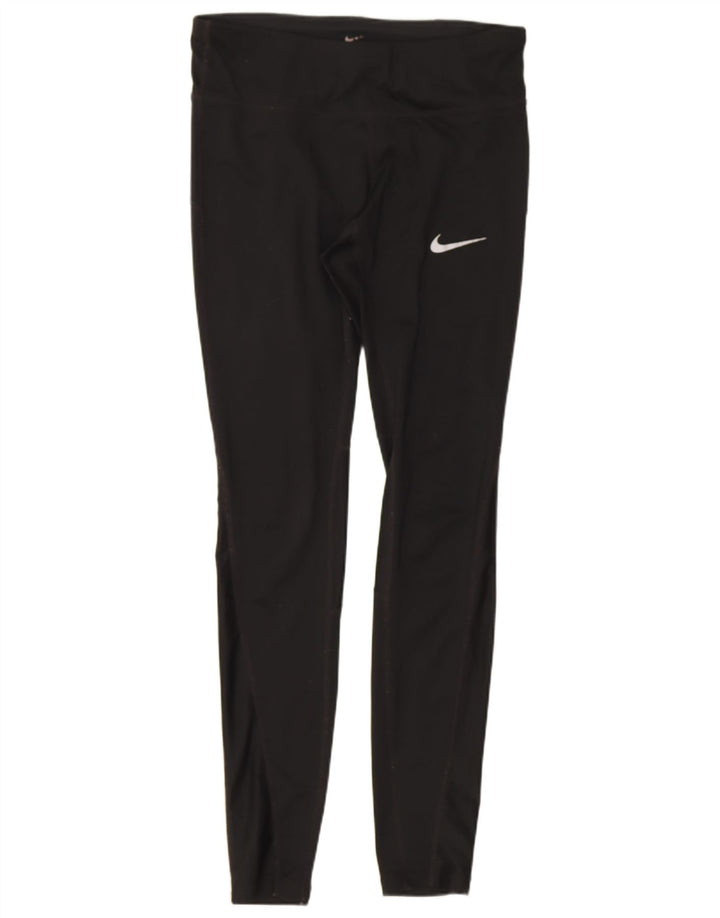 Nike Dame Dri Fit Leggings UK 8 Small Black Polyester