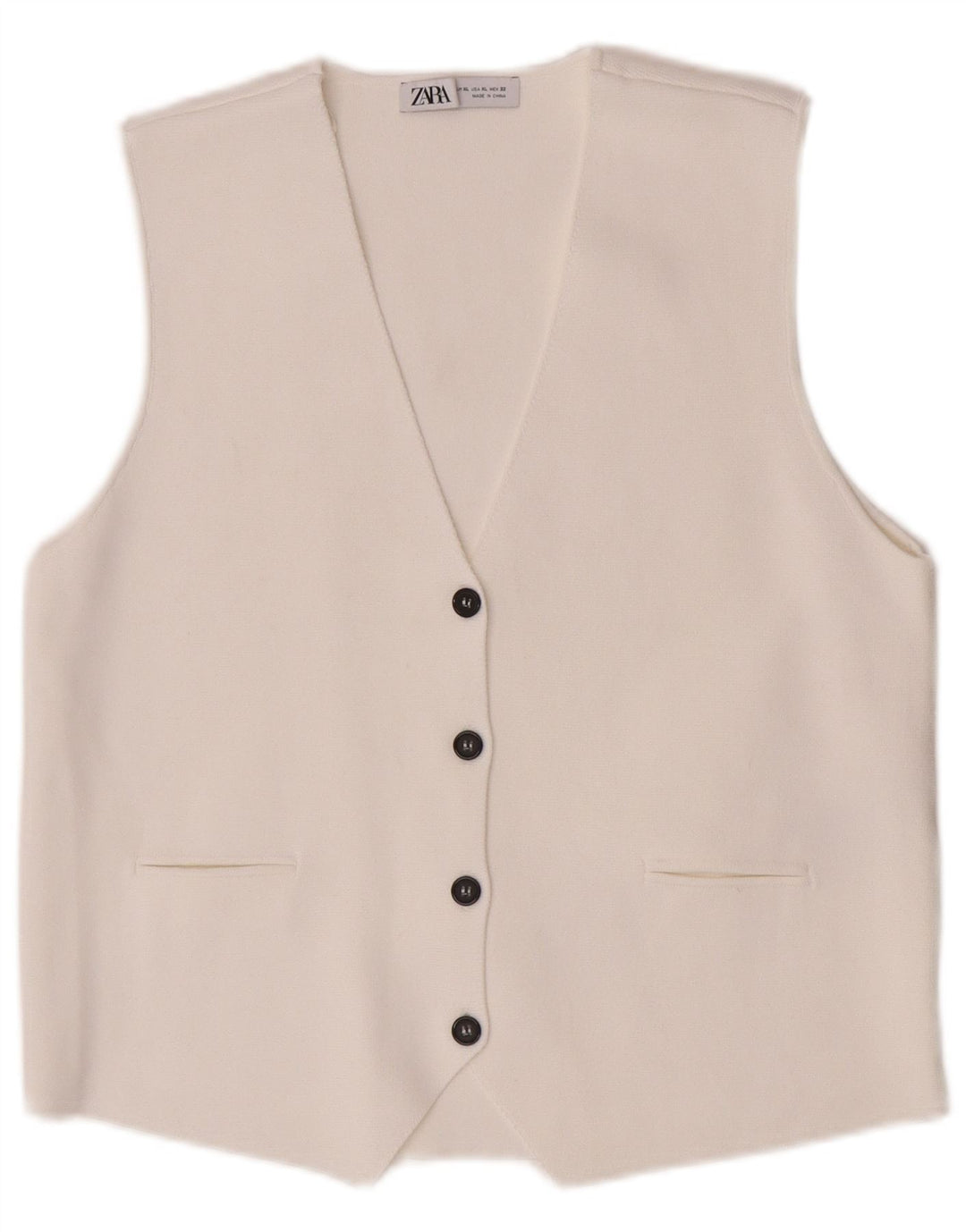 Zara damevest UK 18 XL Hvid viskose