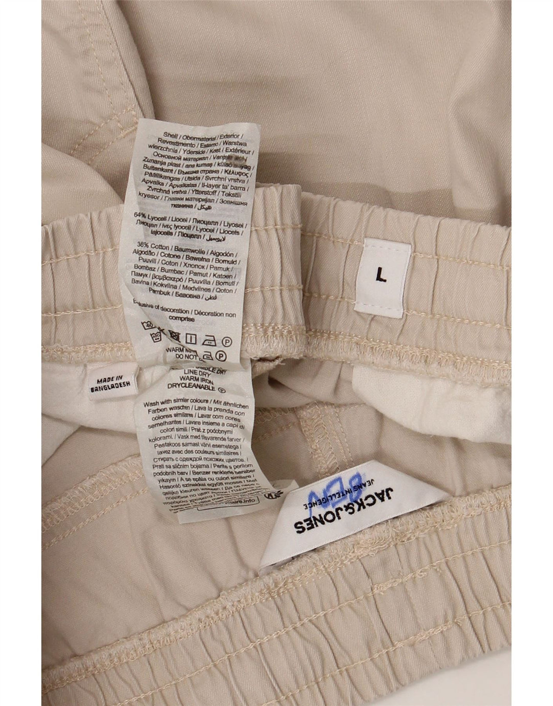 JACK & JONES Herre Casual Shorts Large W32 Beige Lyocell