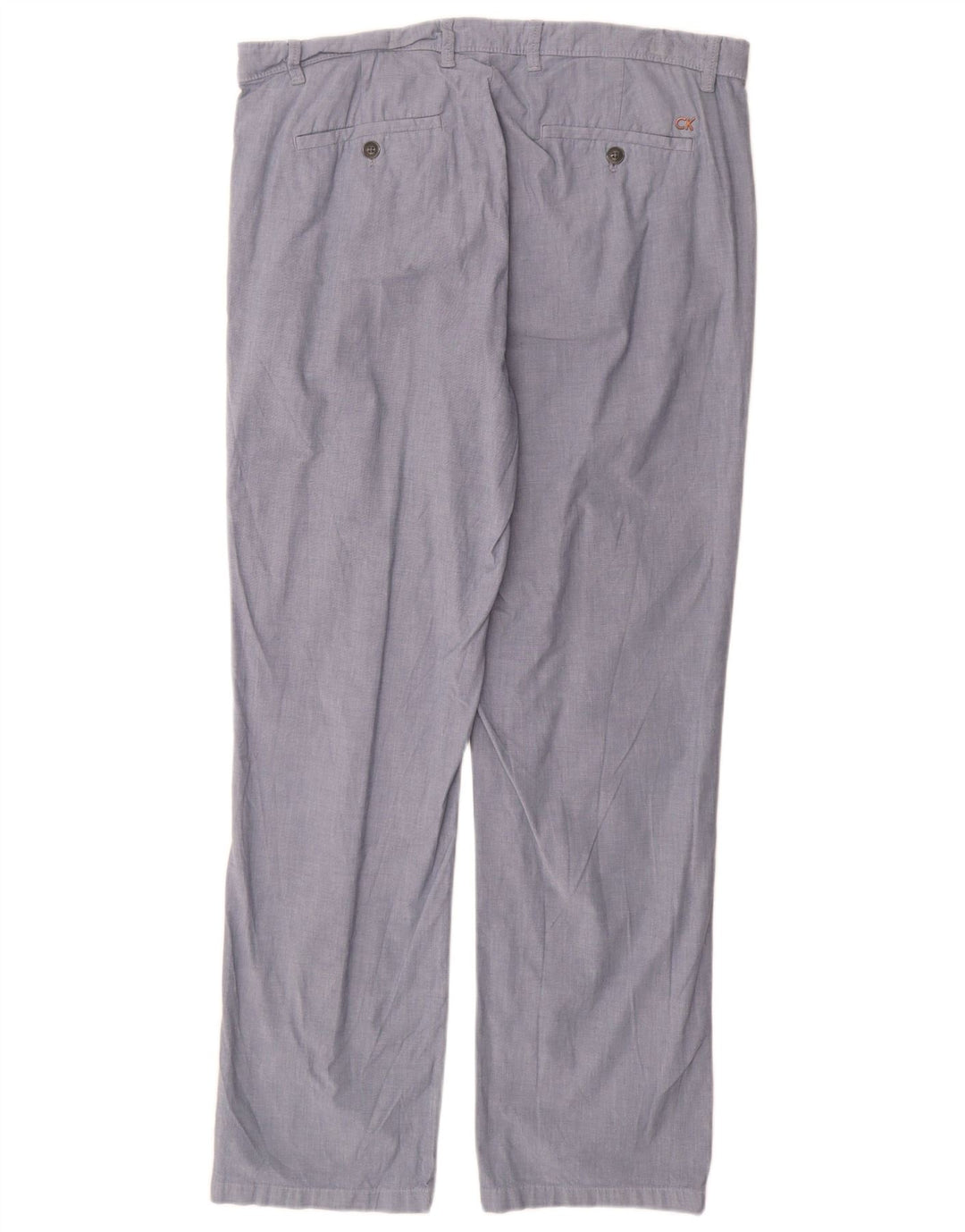 CALVIN KLEIN Mens Straight Chino Trousers W34 L32 Blue